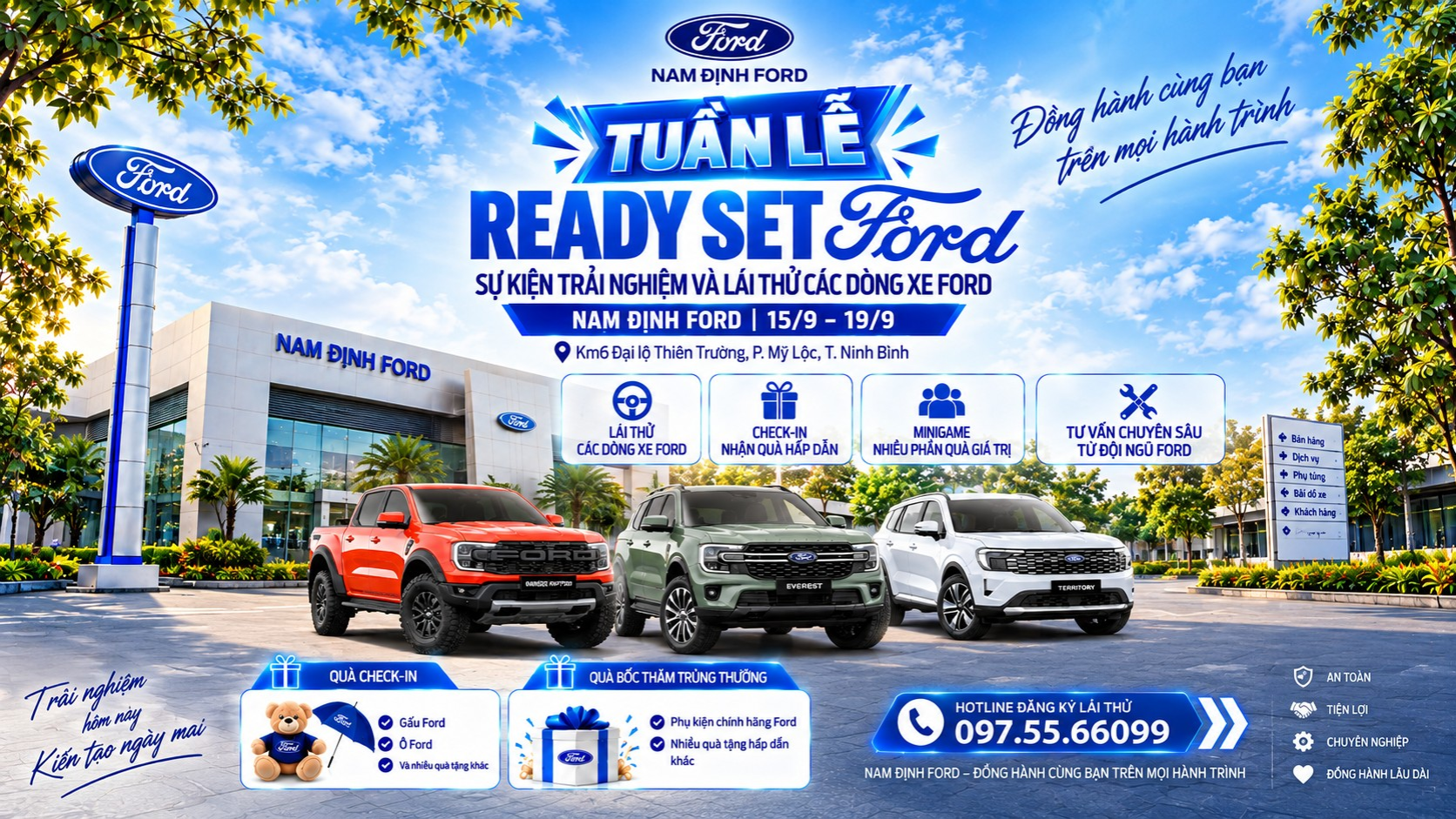 Tuần Lễ Ready Set Ford 15–19/9 Tại Nam Định Ford – Lái Thử, Nhận Quà